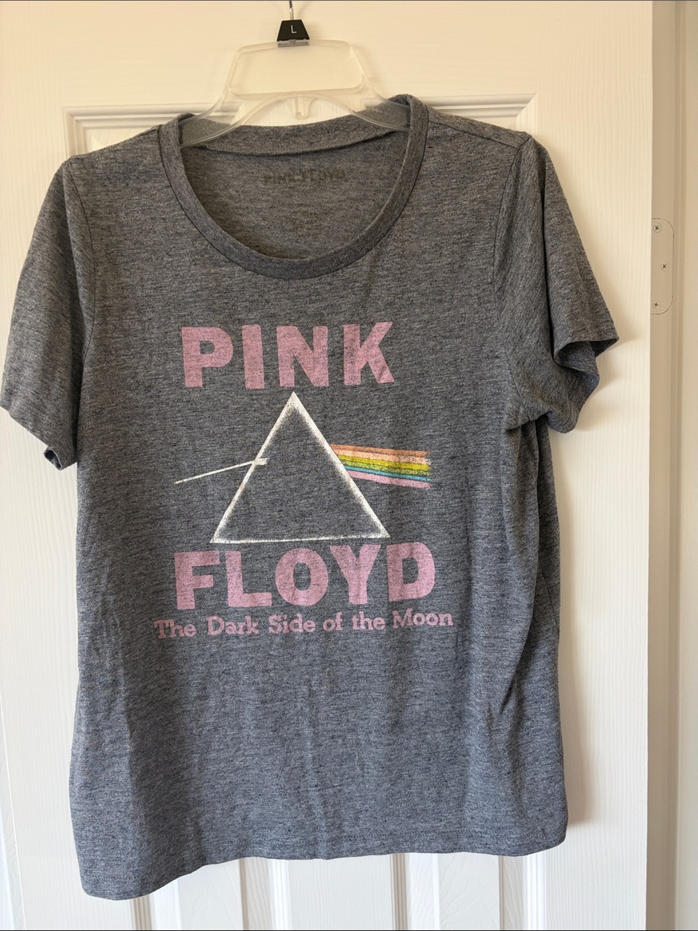 Pink Floyd Dark Side of the Moon Gray Short-Sleeve Graphic Tee-Woman’s